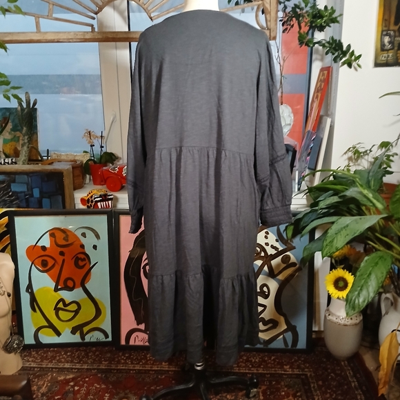 NEW Denim & Co. Canyon Retreat Easy Midi Dress Size 2X / Dark Blue-Grey - Picture 4 of 10